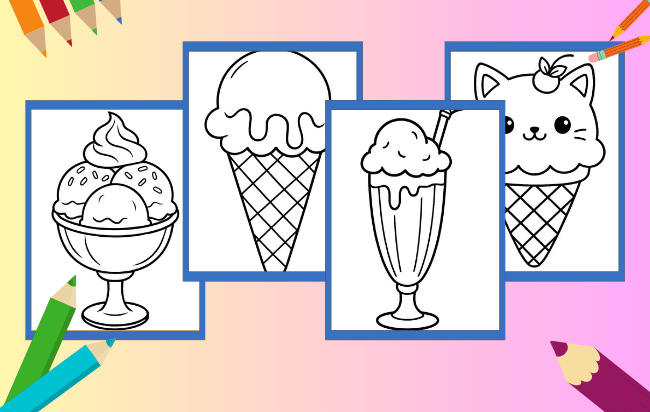 Ice Cream Coloring Pages