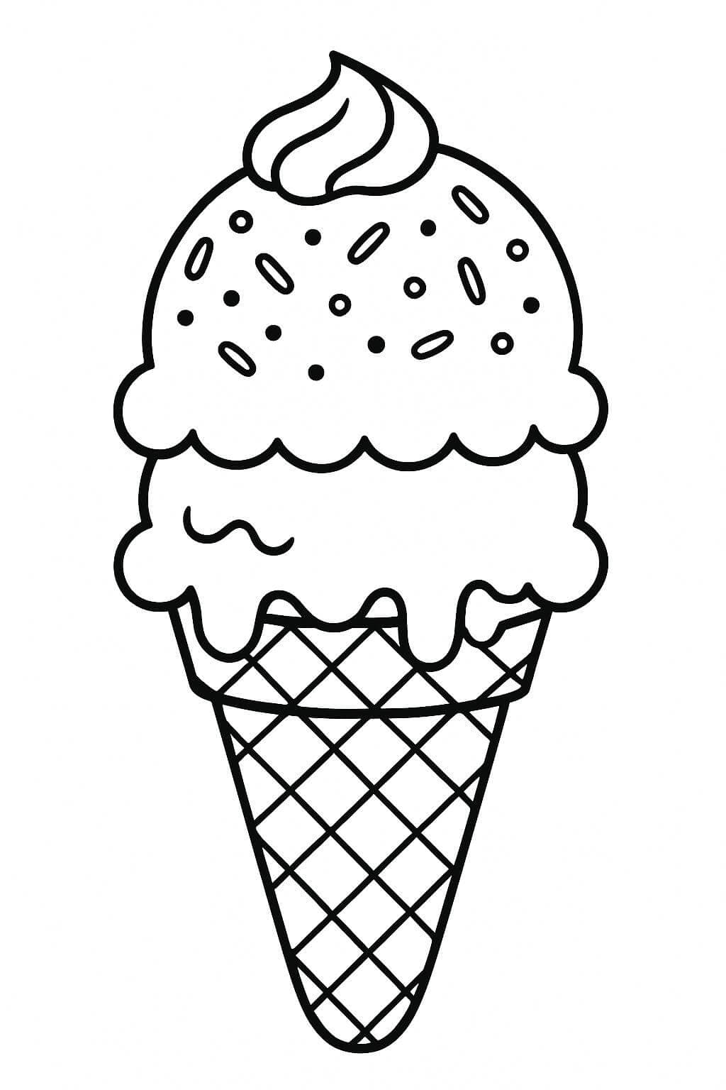 Ice Cream Cone Coloring Page