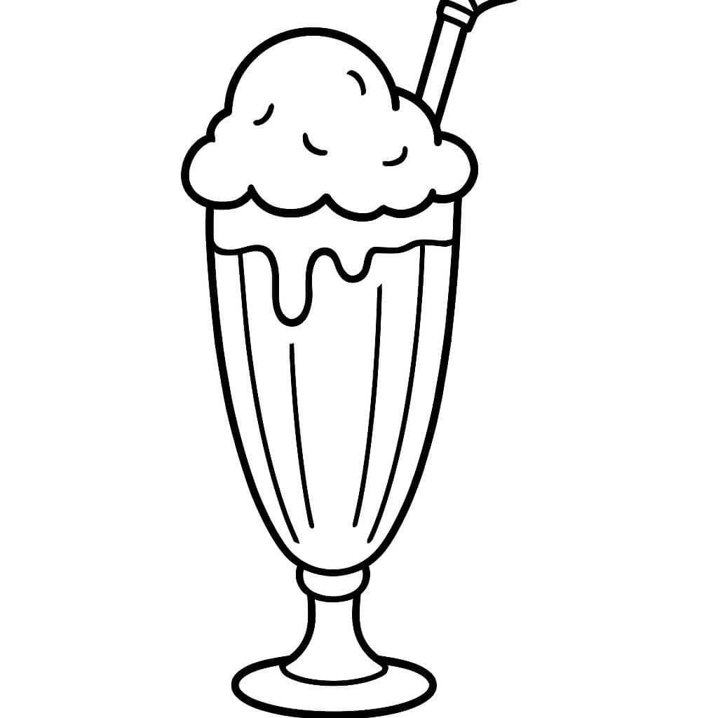 Ice Cream Float Coloring Page