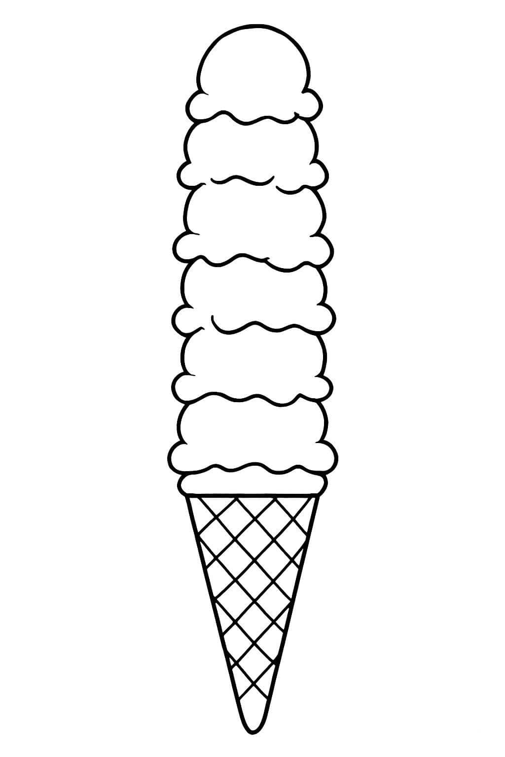 Ice Cream Tower Coloring Page