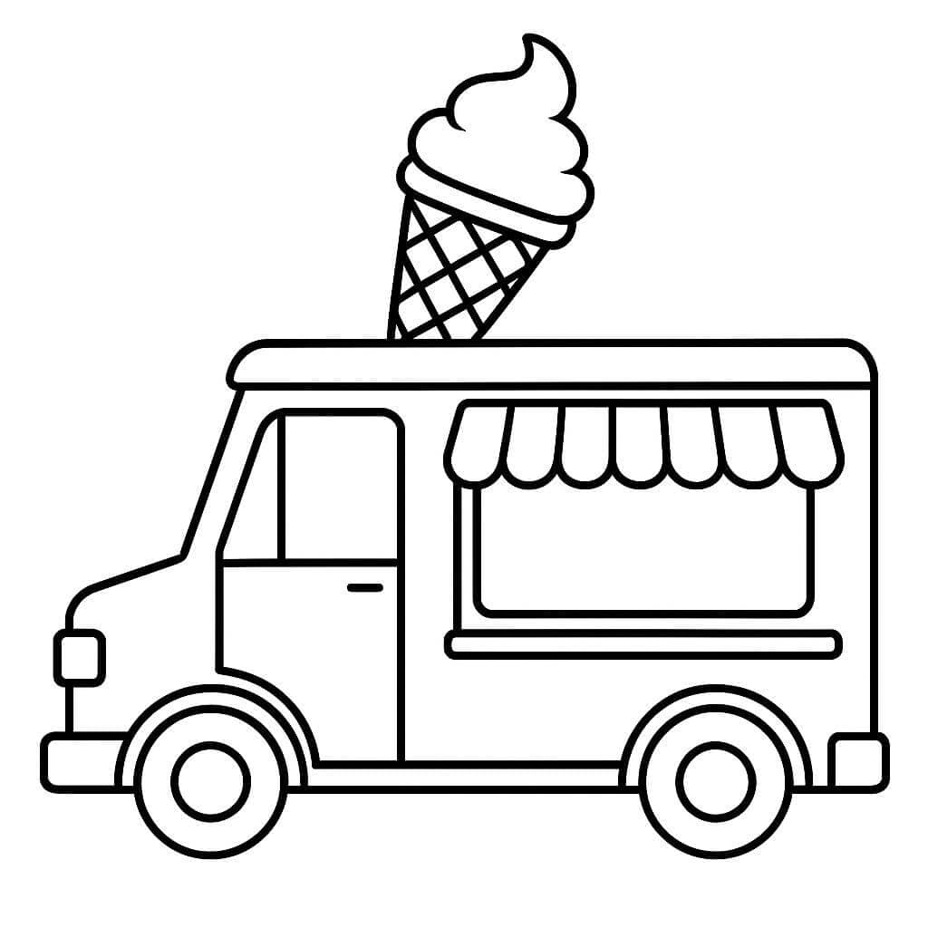 Ice Cream Truck Coloring Page