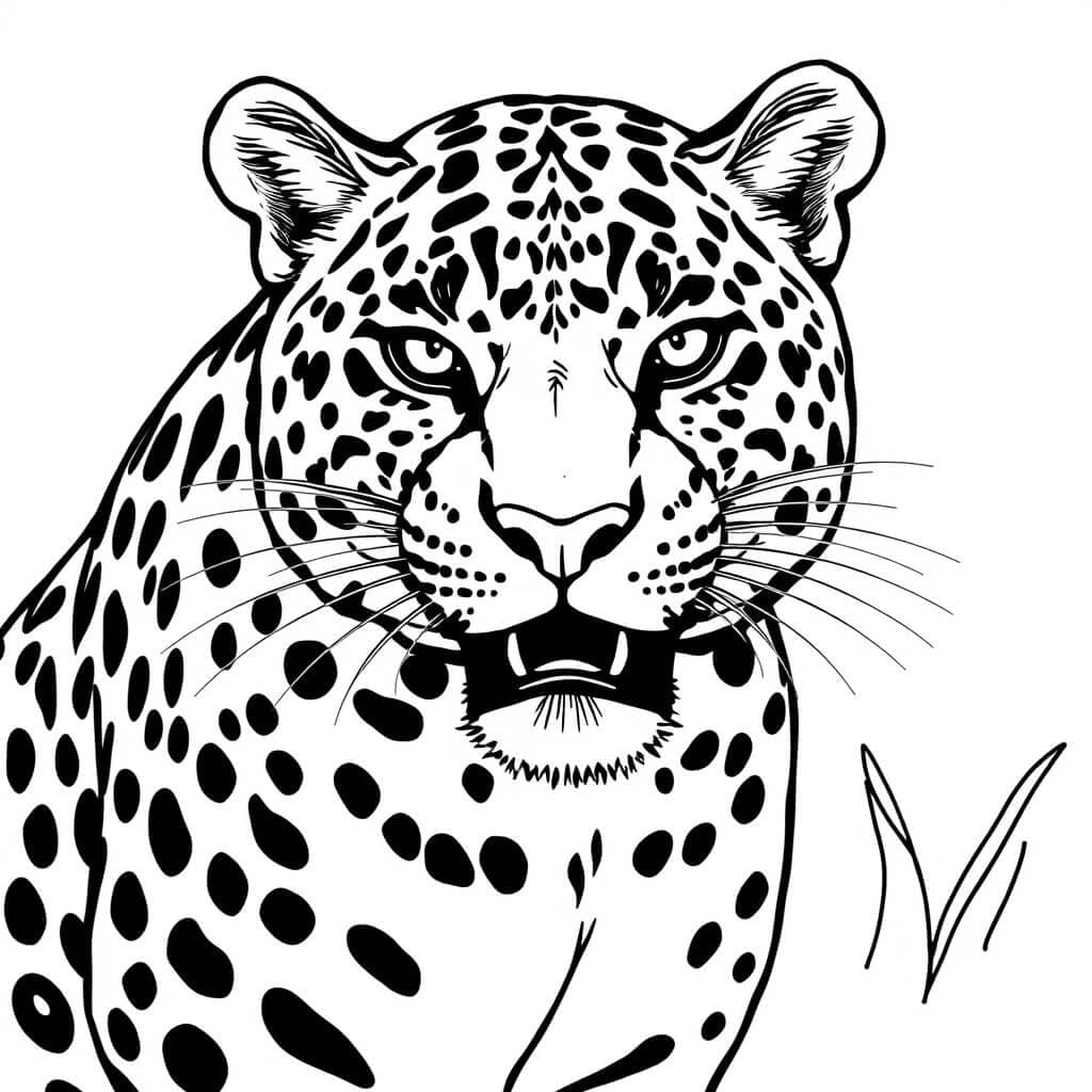 Fierce Jaguar Coloring Page
