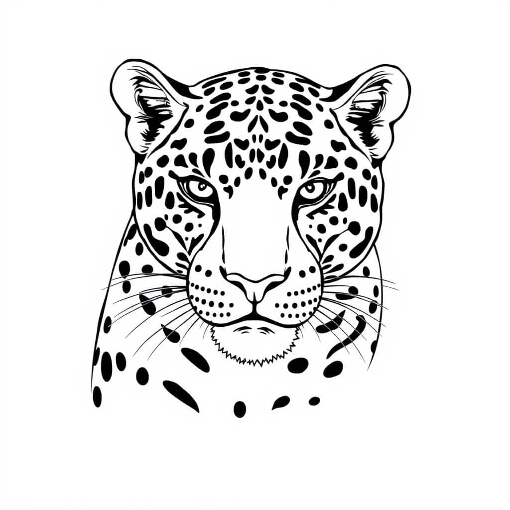 Jaguar Head Coloring Page
