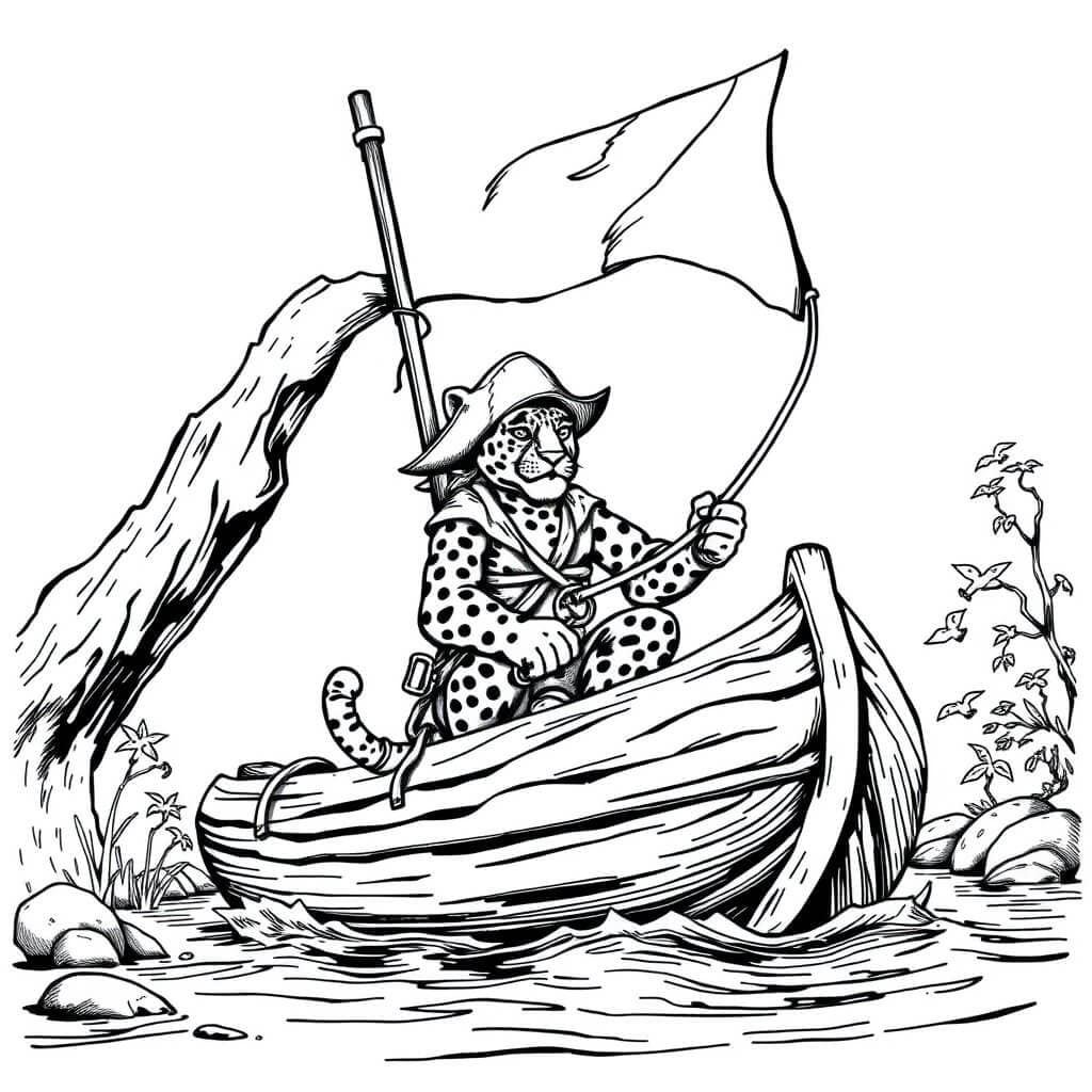 Pirate Jaguar Coloring Page