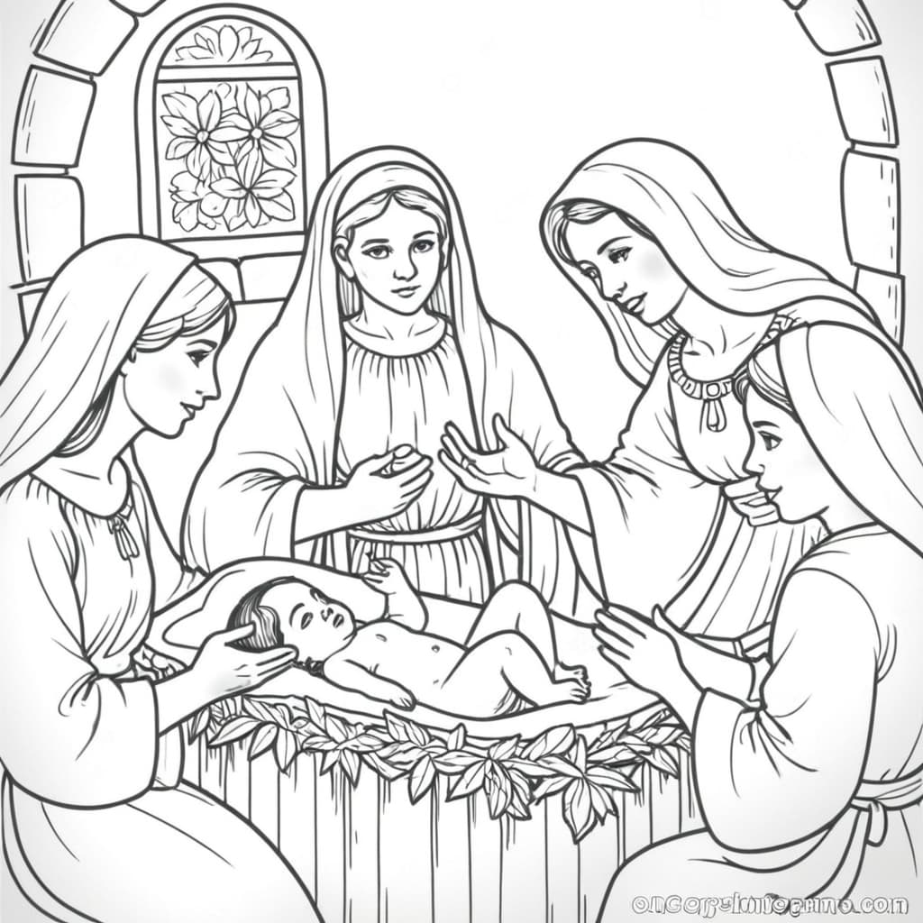 Birth of Jesus Coloring Page