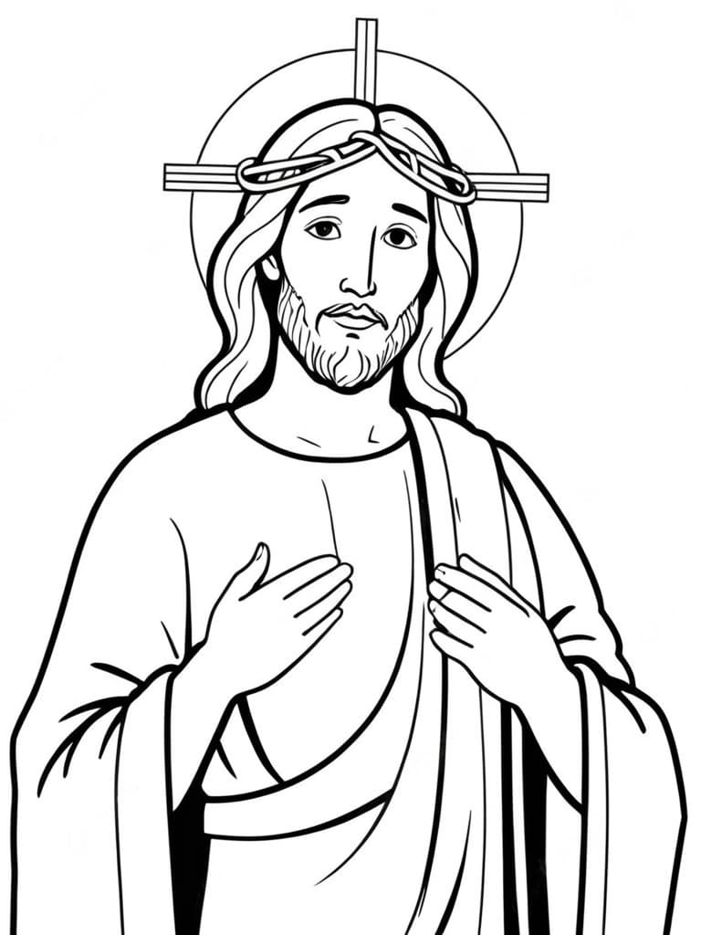 Jesus in Robe Coloring Page