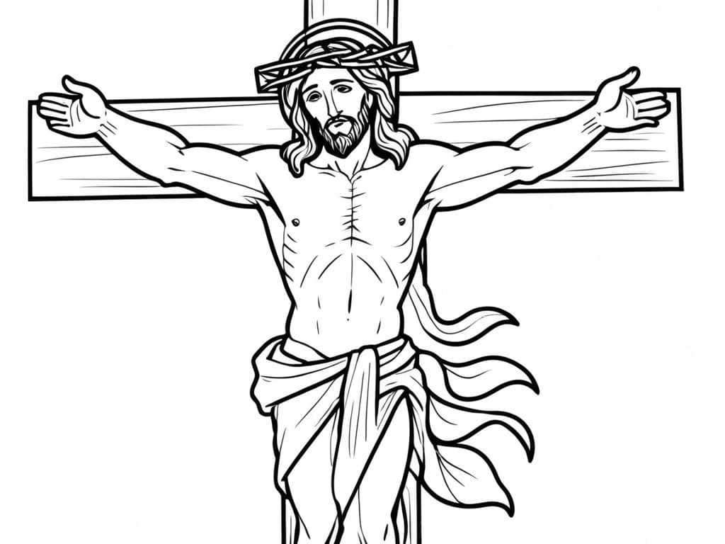Jesus on the Cross Coloring Page