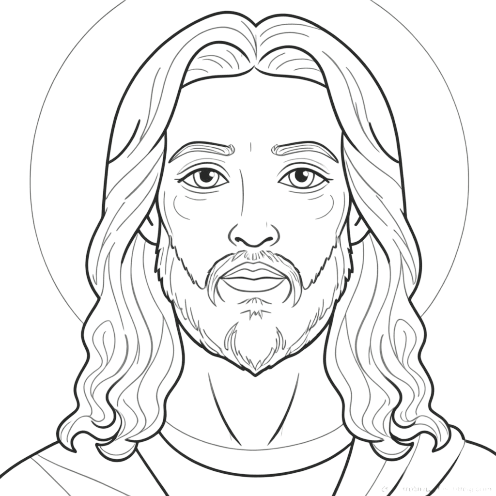 Jesus with Halo Coloring Page