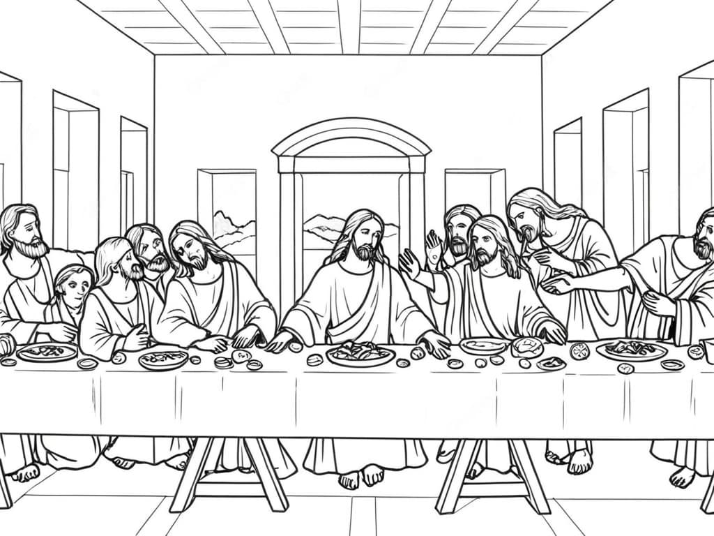 Last Supper Coloring Page