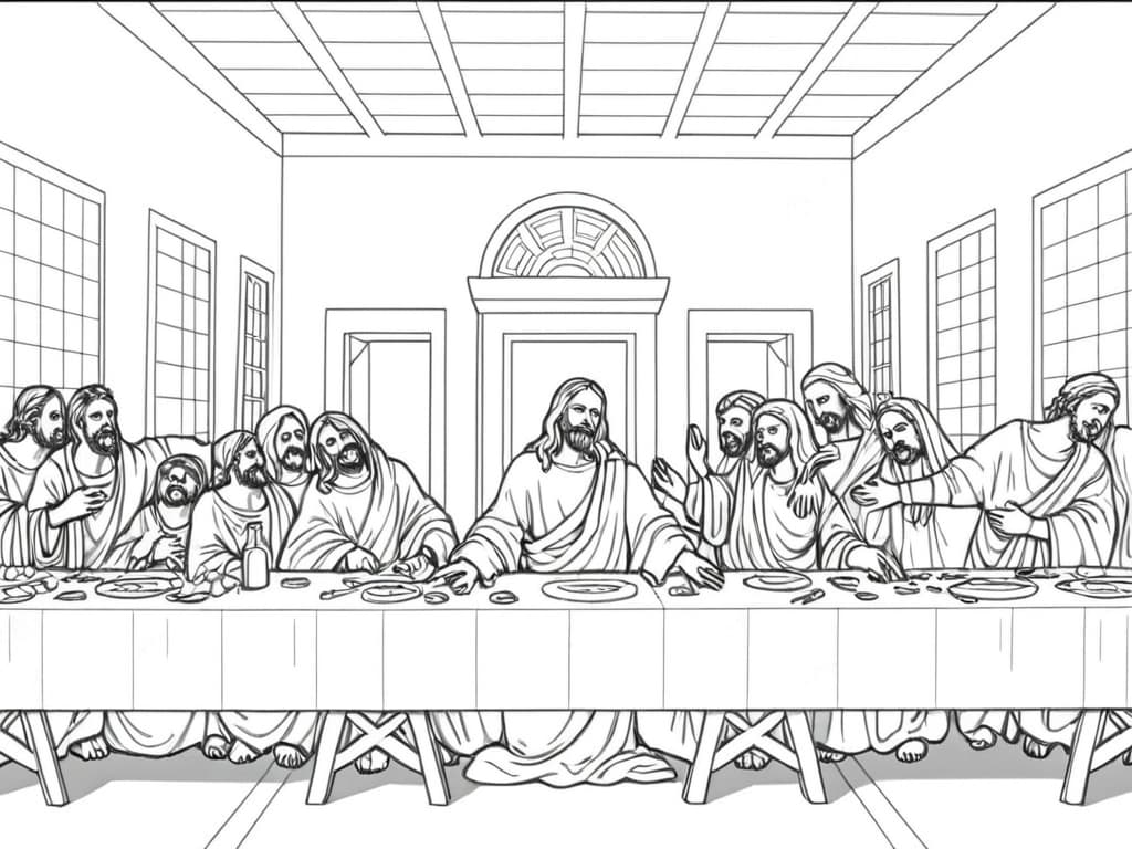 The Last Supper Coloring Page