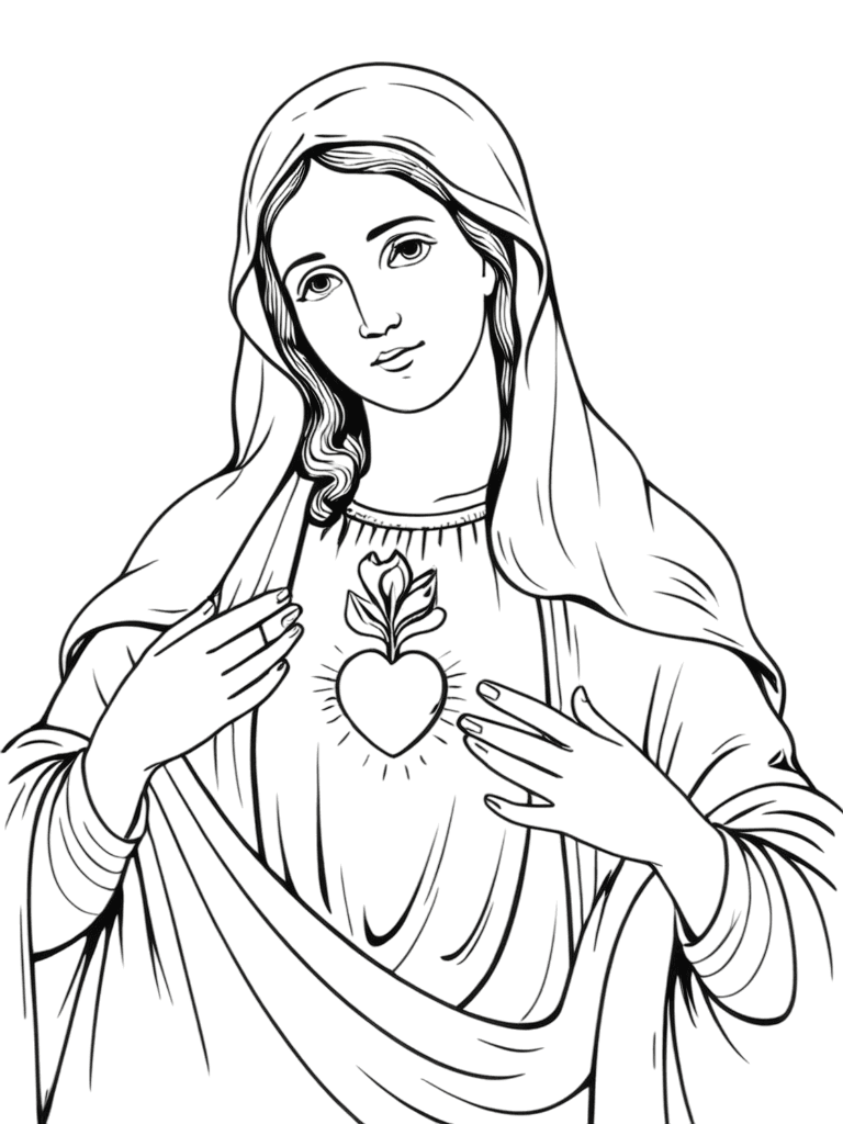 Virgin Mary Coloring Page
