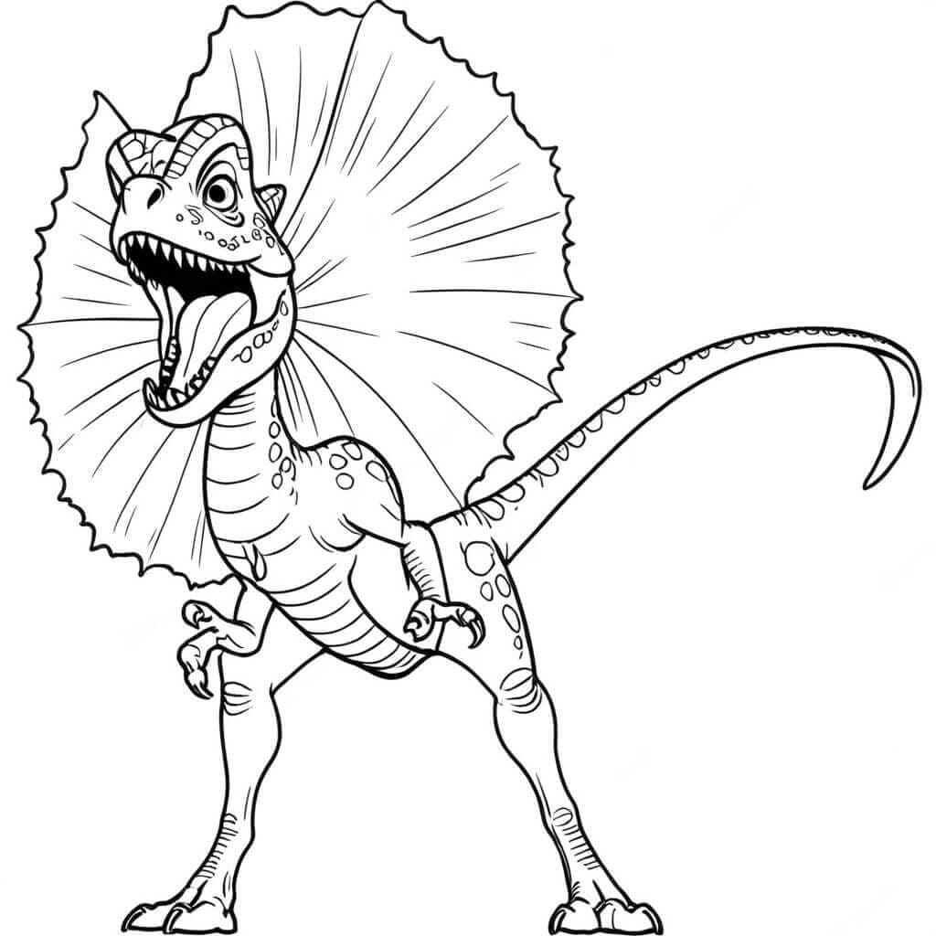 Jurassic Park Dilophosaurus coloring page
