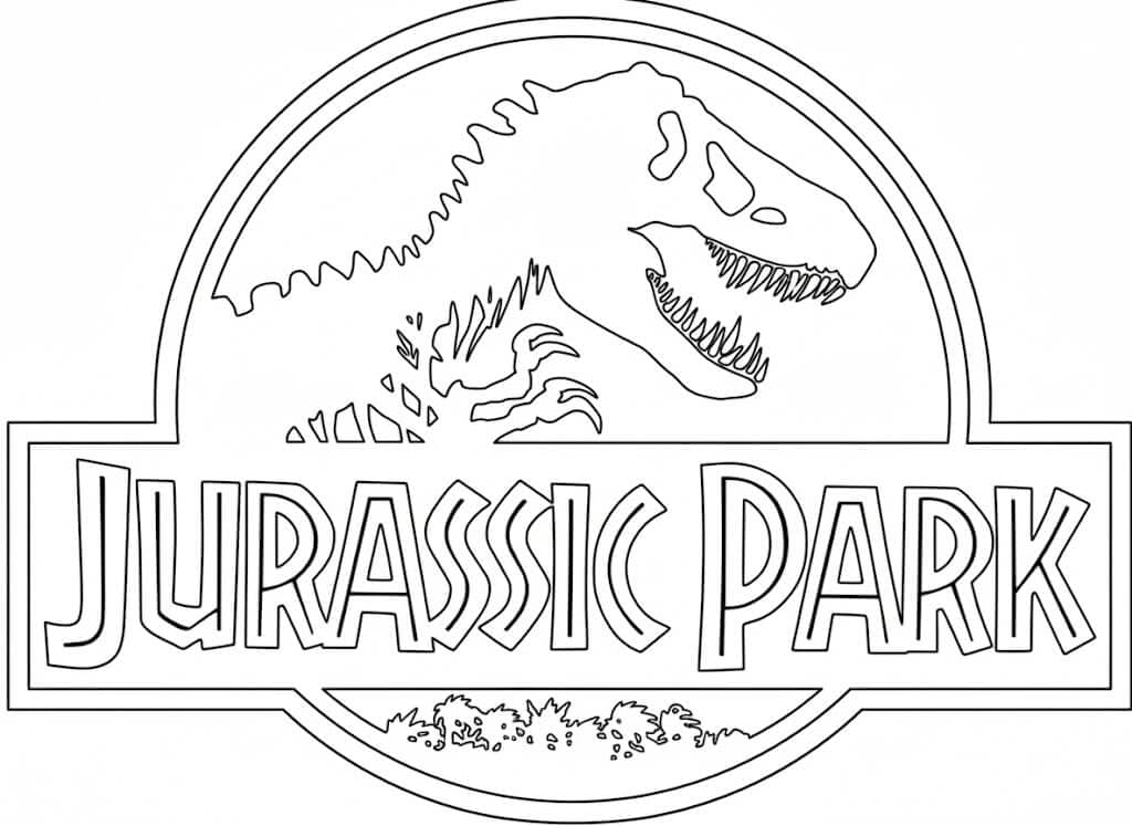 Jurassic Park logo coloring page