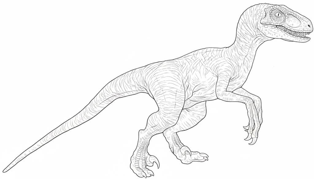 Jurassic Park Velociraptor coloring page