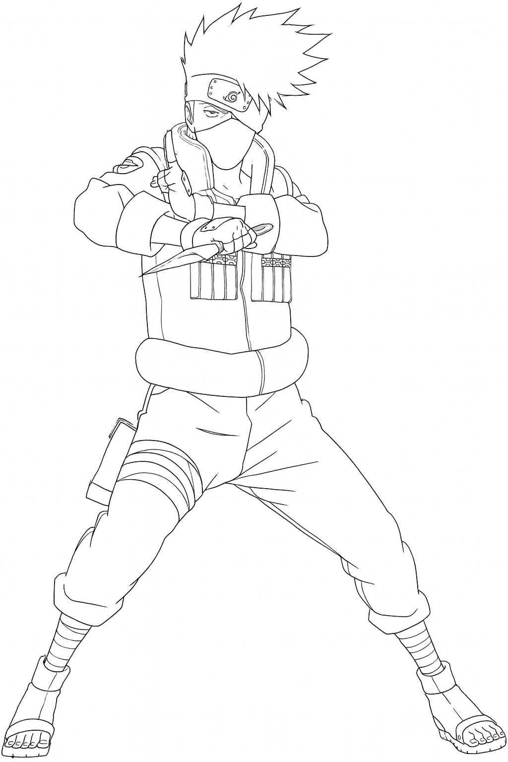 Classic Kakashi Coloring Page
