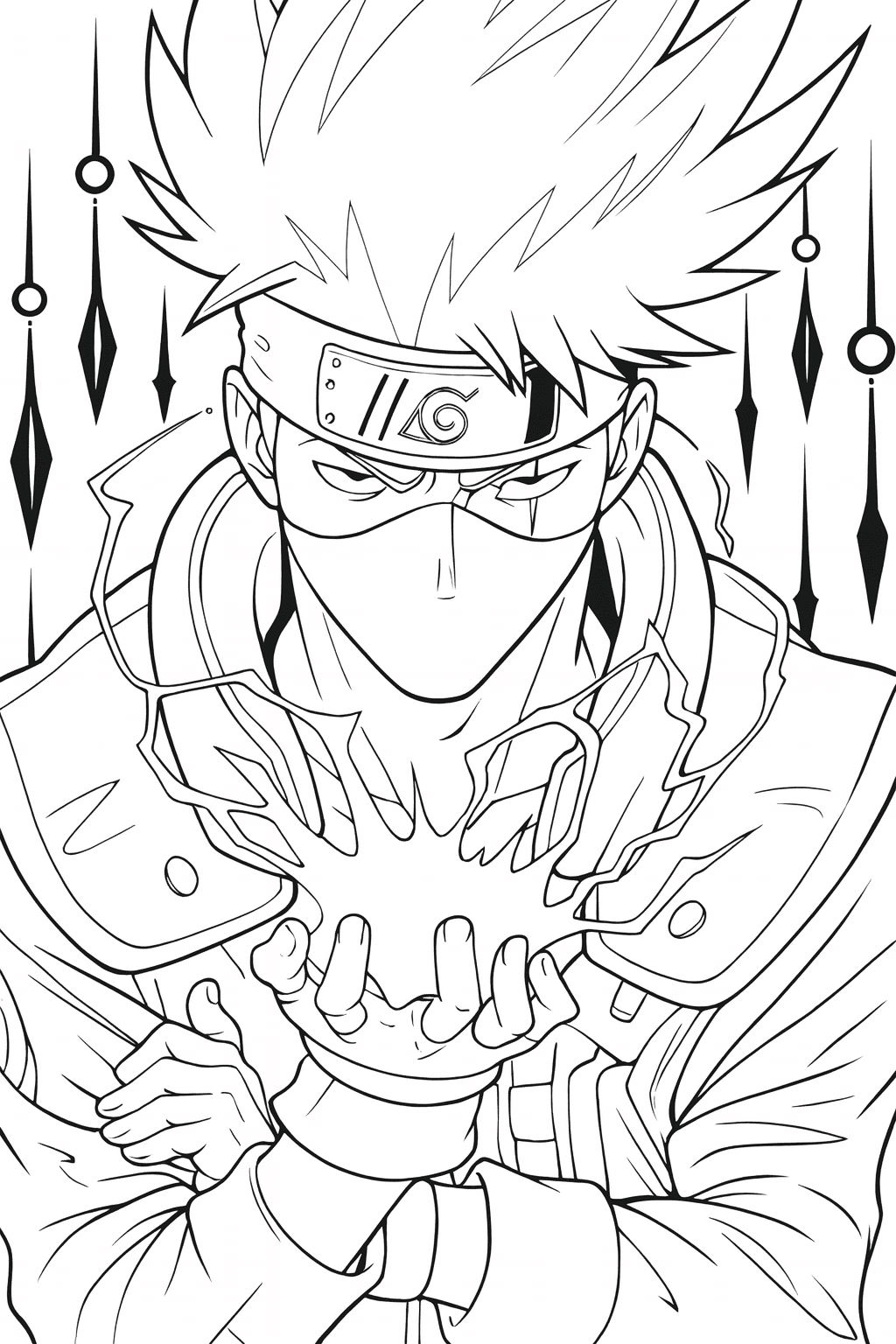 Kakashi Using Jutsu Coloring Page