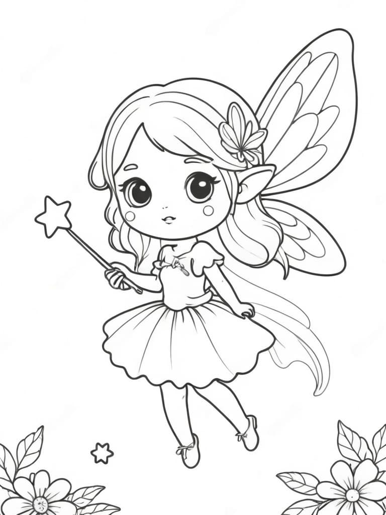 Fairy Kawaii Coloring Page