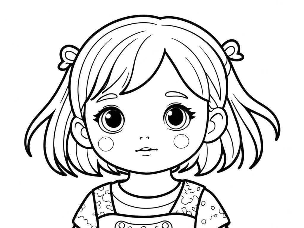 Kawaii Girl Coloring Page