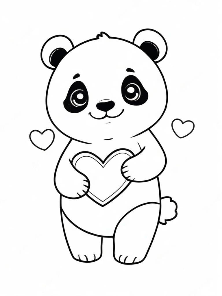 Panda Kawaii Coloring Page