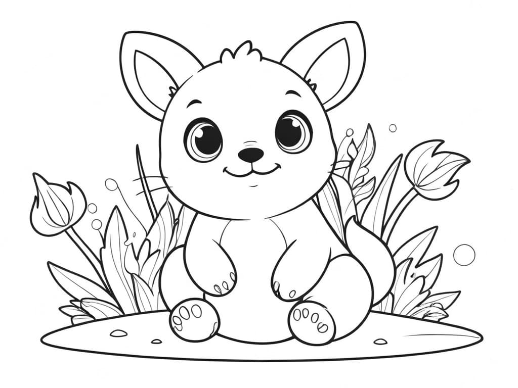 Sweet Little Animal Coloring Page