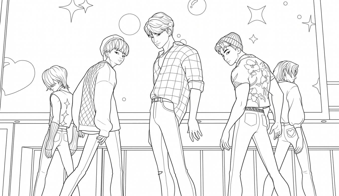Jinu dancing coloring page