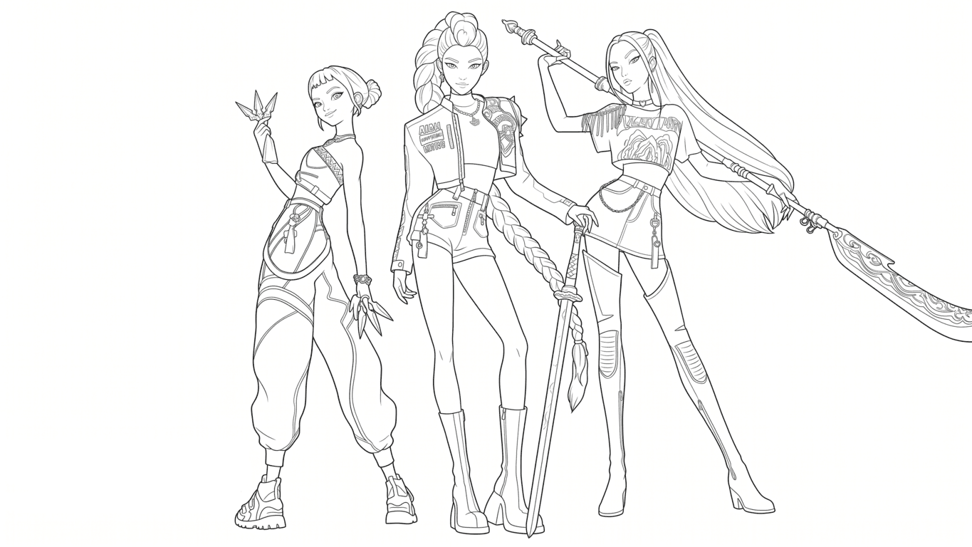 KPop Demon Hunters coloring page