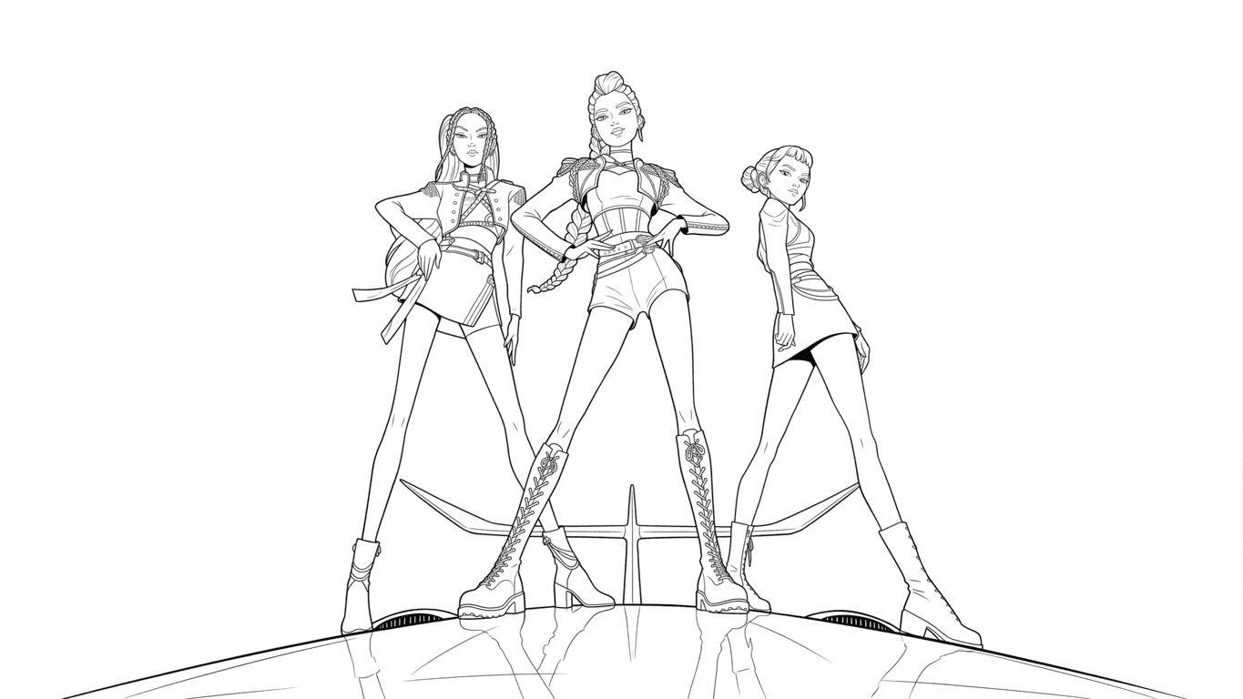 KPop warriors coloring page