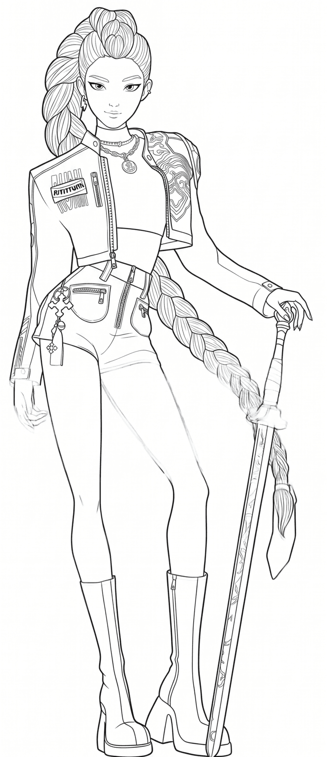 Rumi KPop Demon Hunters coloring page