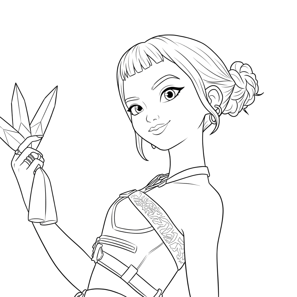 Zoey portrait coloring page