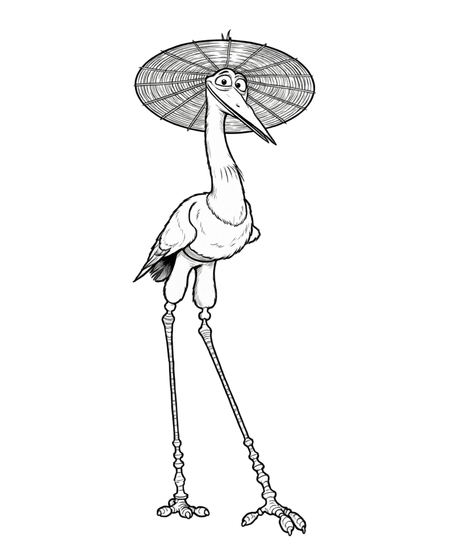 Crane Kung Fu Panda coloring pages