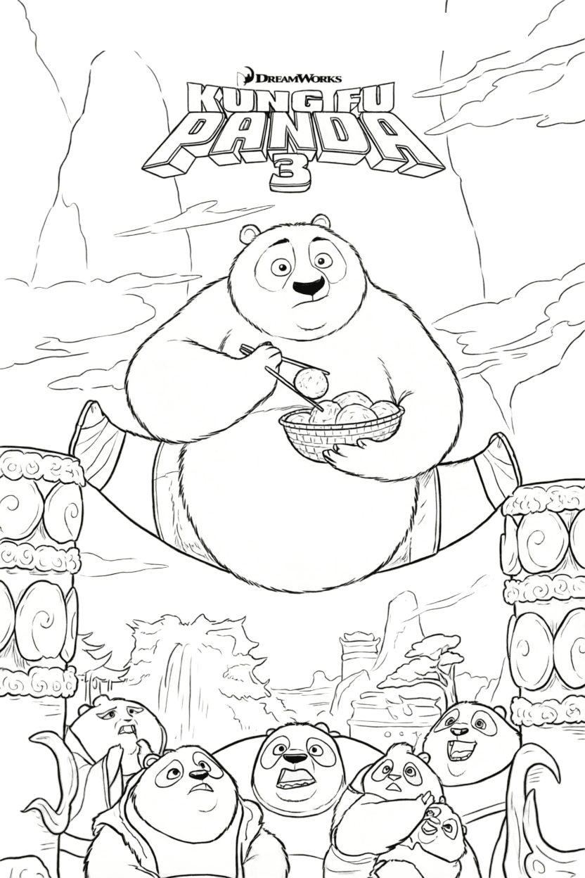 Kung Fu Panda 3 coloring pages