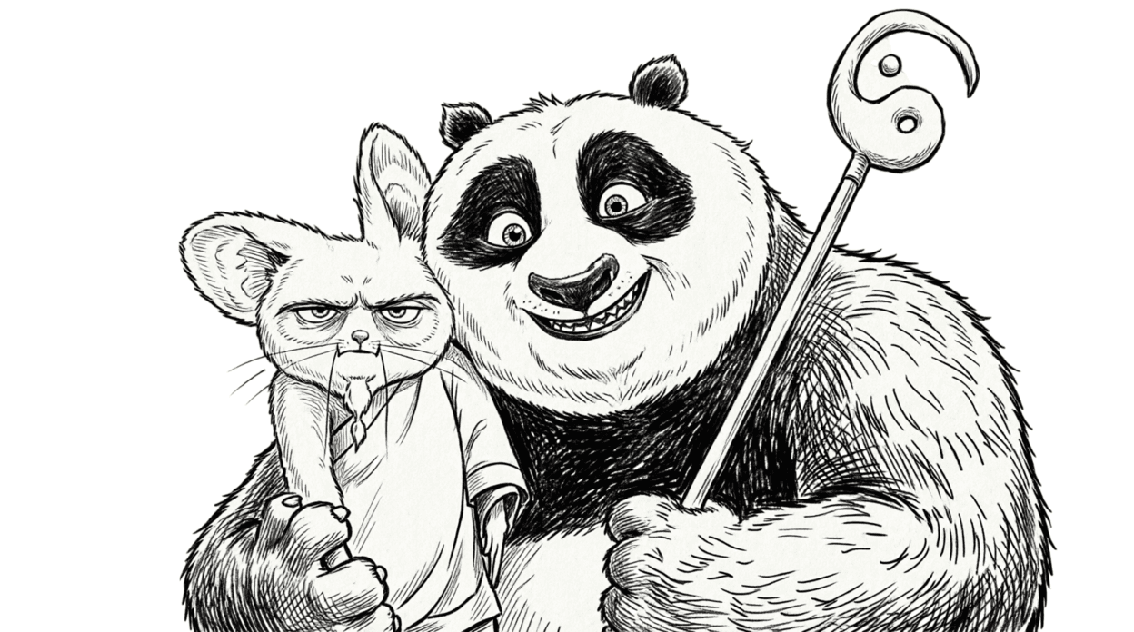 Po and Master Shifu coloring pages