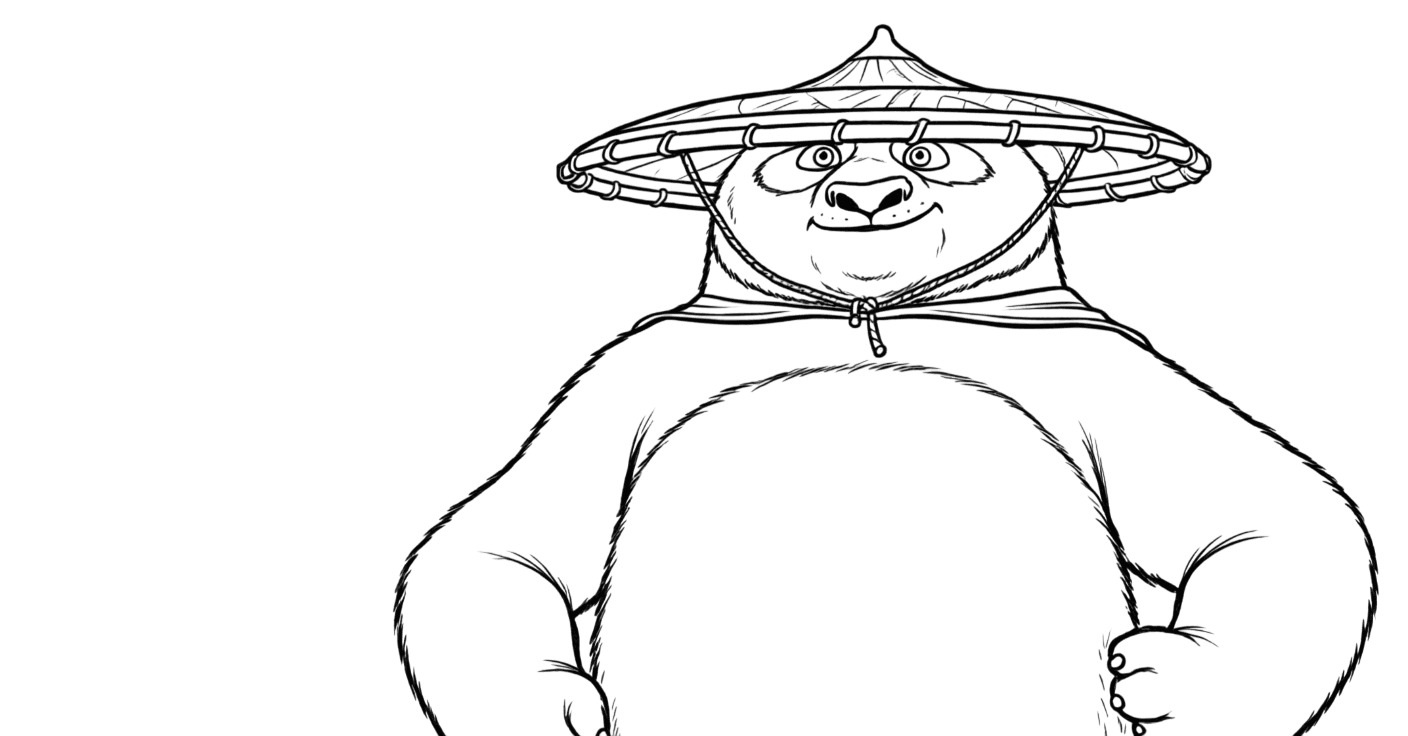Po with hat coloring pages