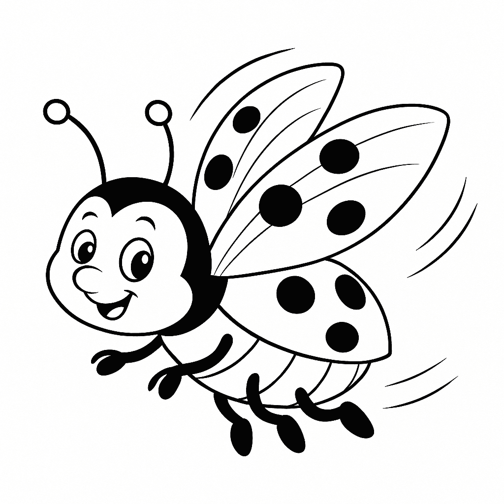 Flying Ladybird Coloring Page