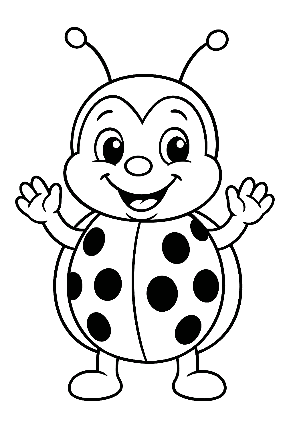 Funny Ladybird Coloring Page