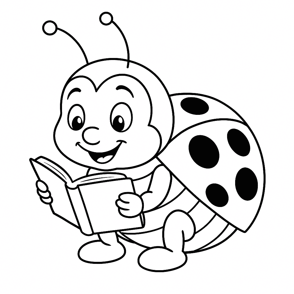 Ladybird Reading Book Coloring Page