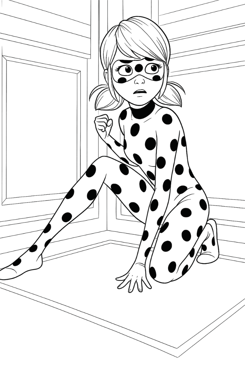 Startled Ladybug Coloring Page