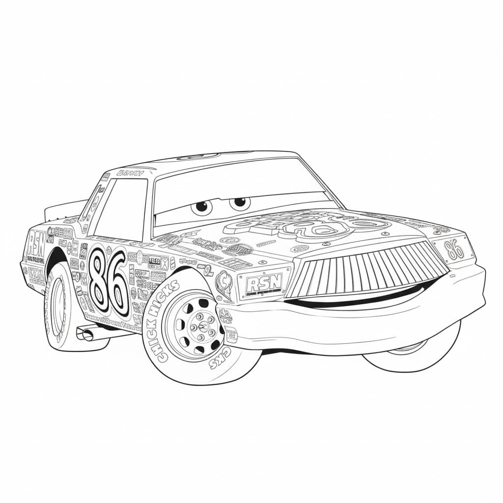 Chick Hicks Race Car Coloring Page
