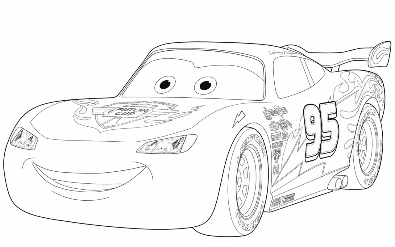 Classic Lightning McQueen Coloring Page