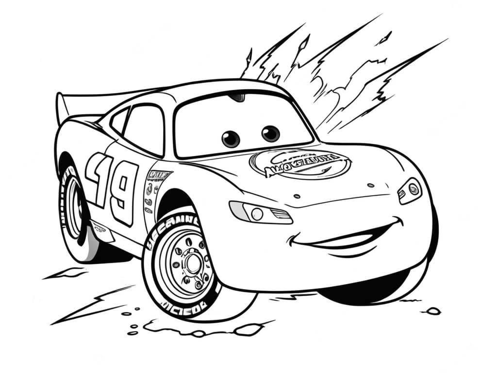 Lightning McQueen Drifting Coloring Page