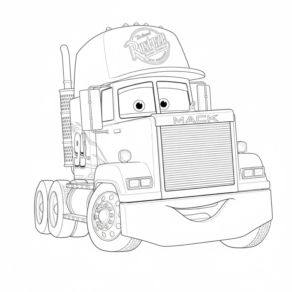 Mack Truck Coloring Page