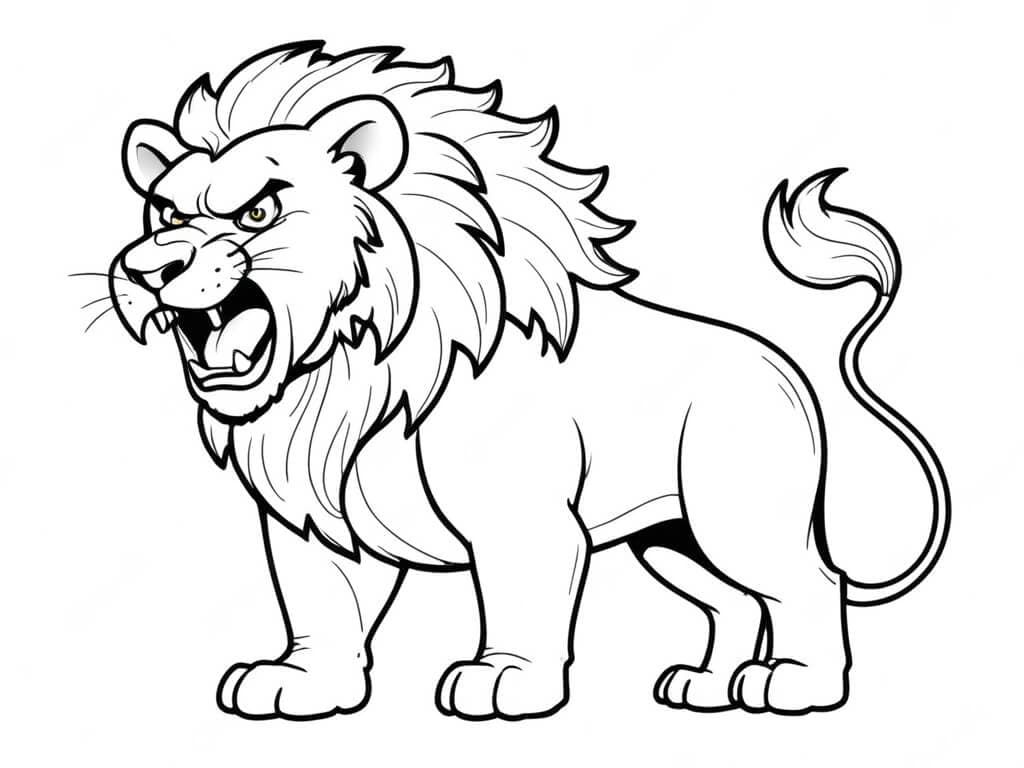 Fierce Lion Coloring Page