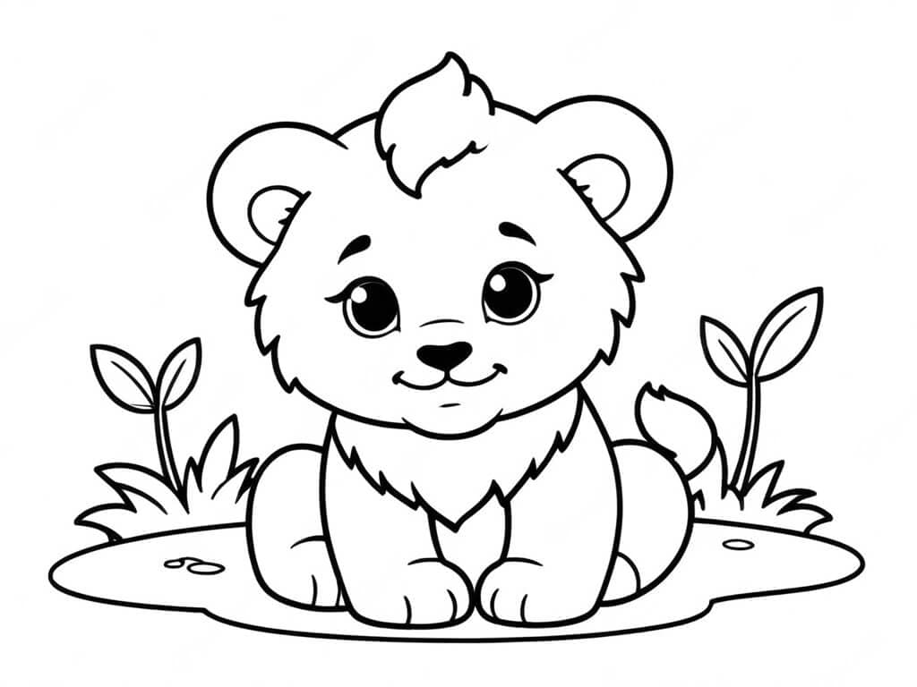 Lion Cub Coloring Page