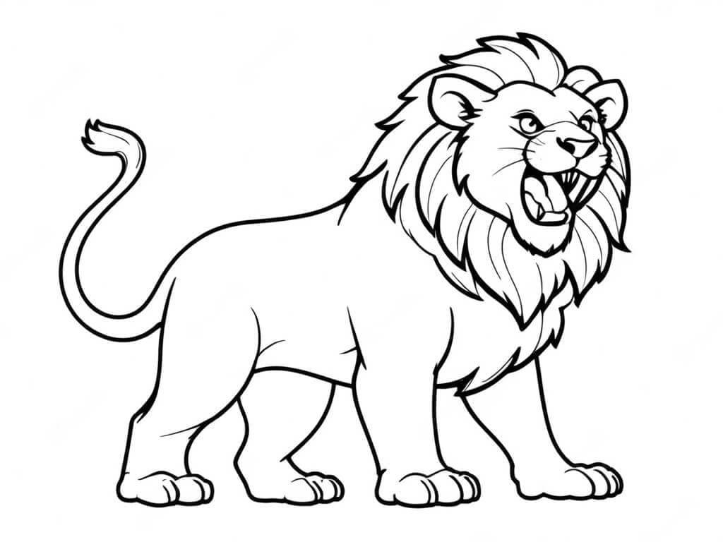 Roaring Lion Coloring Page