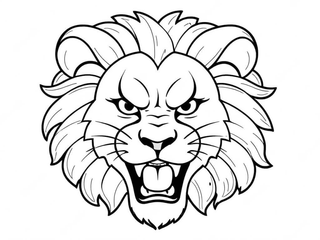 Wild Lion Coloring Page