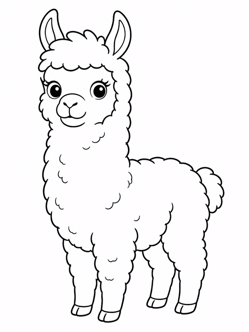Llama Coloring Page
