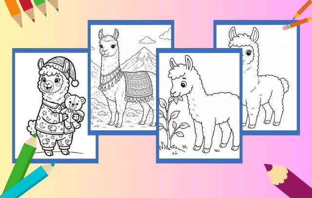 Llama Coloring Pages