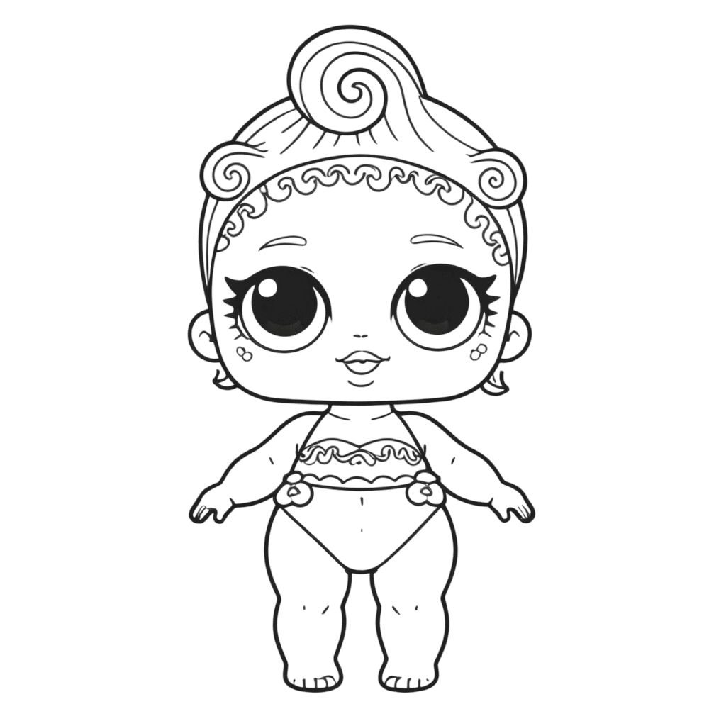 LOL Baby with Lots of Hair Coloring Page