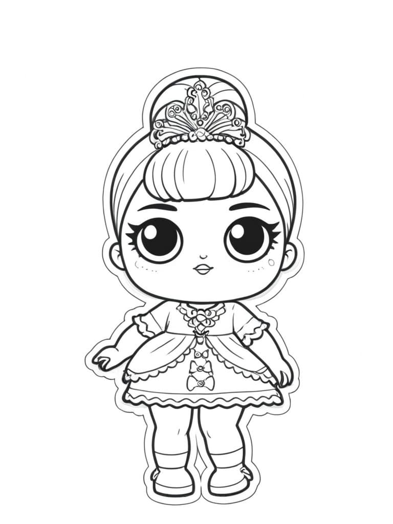 LOL Doll as Queen Coloring Page