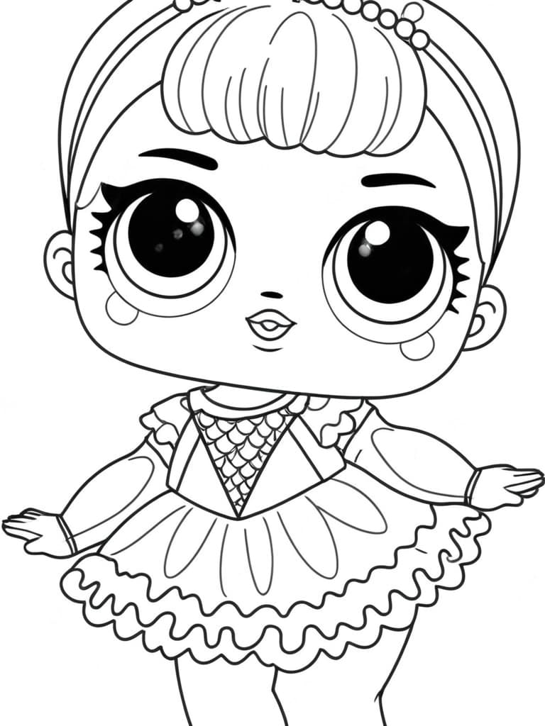 LOL Doll in Dress Coloring Page